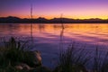 Colourful sunset at Lake Moogerah in Queensland