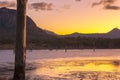 Colourful sunset at Lake Moogerah in Queensland