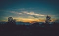 Sunset over Czech countryside