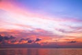 Colourful sunset sky above the sea