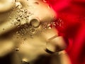 Colourful surreal psychedelic abstract liquid background. Water and oil drops with small air bubbles