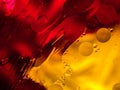 Colourful surreal psychedelic abstract liquid background. Water and oil drops with small air bubbles