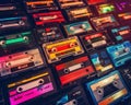 Colourful Surreal Retro Cassette Tapes.
