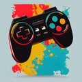 Colourful Surreal Retro Games Controller Generative AI Illustration