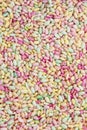Colourful and sweet puffed rice