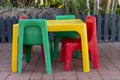 Colourful Table And Chairs Royalty Free Stock Photo