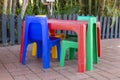 Colourful Table And Chairs Royalty Free Stock Photo