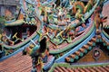 Colourful Taiwanese temple roof in Taipei Royalty Free Stock Photo