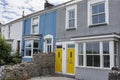 Colourful terraced town houses in Carmarthenshire South Wales Royalty Free Stock Photo