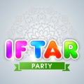 Colourful text for Iftar Party celebration. Royalty Free Stock Photo