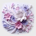 Colourful textured paper flower design. Royalty Free Stock Photo