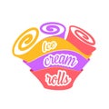 Logo template Thai ice cream rolls