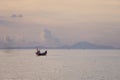 Colourful Thailand fishing boats at sunset wood fishing boats used in Asia for sustainable fishing in shallow seas