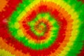 Colourful tie dyed pattern on cotton fabric Royalty Free Stock Photo