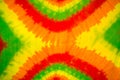 colourful tie dyed pattern on cotton fabric Royalty Free Stock Photo