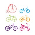 Colourful tinted bikes Royalty Free Stock Photo