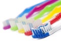 Colourful tooth brushes Royalty Free Stock Photo