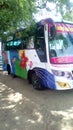 Colourful tourist bus