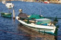 Wooden Fishing Boat, Lefkada Greek Island, Greece Royalty Free Stock Photo