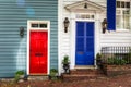 Colourful Traditional Wooden Front Doors Royalty Free Stock Photo