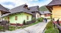 Colourful traditional wooden houses in mountain village Vlkolinec- UNESCO SLOVAKIA