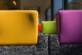 Colourful train headrests Royalty Free Stock Photo