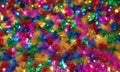 colourful tufts of christmas tinsel