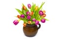 Colourful tulips in a vase Royalty Free Stock Photo
