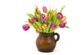 Colourful tulips in a vase Royalty Free Stock Photo