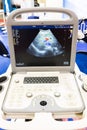 Colourful ultrasound machine womb