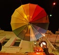 Colourful umbrella as symbol of the LGBT+ community in Plovdiv, Bulgaria