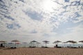 Colourful umbrella on the beach in summer season Royalty Free Stock Photo