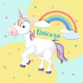 A Colourful Unicorn on Cute Background