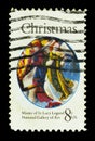 Colourful USA postage stamps at Christmas Royalty Free Stock Photo