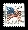 Colourful USA postage stamps with the stars and strips Royalty Free Stock Photo