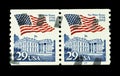 Colourful USA postage stamps with the stars and strips Royalty Free Stock Photo