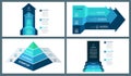 Colourful Vector Perspective Arrow, Pyramid and Door Infographic Template