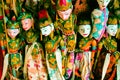 Colourful venetian masks in shop window in Mendut, Indonesia Royalty Free Stock Photo