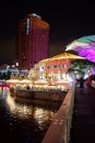 Colourful and Vibrant Clarke Quay Area, Singapore Royalty Free Stock Photo