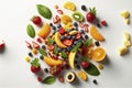 A colourful, vibrant fruit salad with different fruits