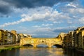 Arno river and Ponte Vecchio at sunset, Florence, Italy Royalty Free Stock Photo