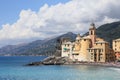 Colourful village facing the sea in Camogli