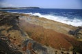 Colourful volcanic coastline