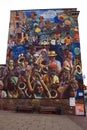 Large wall mural with multiracial musicians, in Dalston Lane, London, UK.