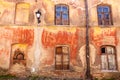 Colourful wall in Vilnus old town. Royalty Free Stock Photo