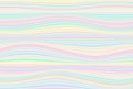Colourful wallpaper, wavy horizontal lines of many colours, pastel lines on white background