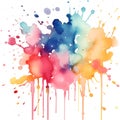 Colourful watercolour splatter design background Royalty Free Stock Photo