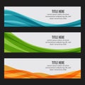 Colourful wave web banners