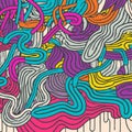 Colourful Waves Outlined Doodles