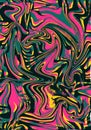 Colourful waves pattern digital textile abstract pattern with black background Royalty Free Stock Photo